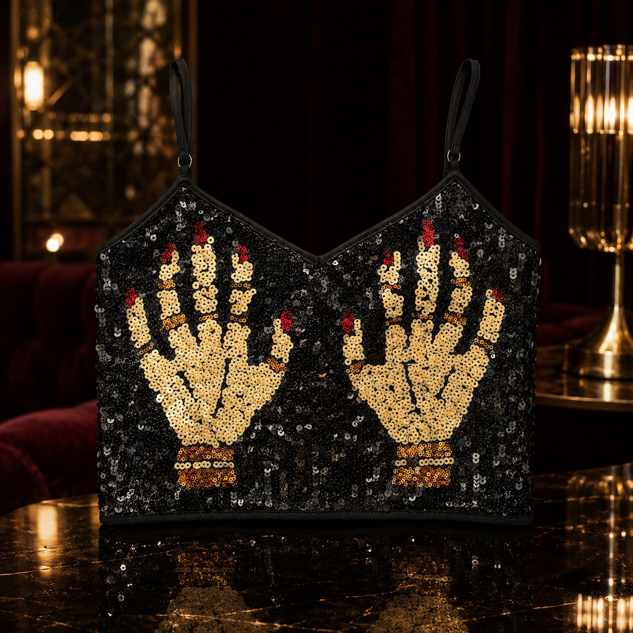 Palmistry Sequin Camisole Top