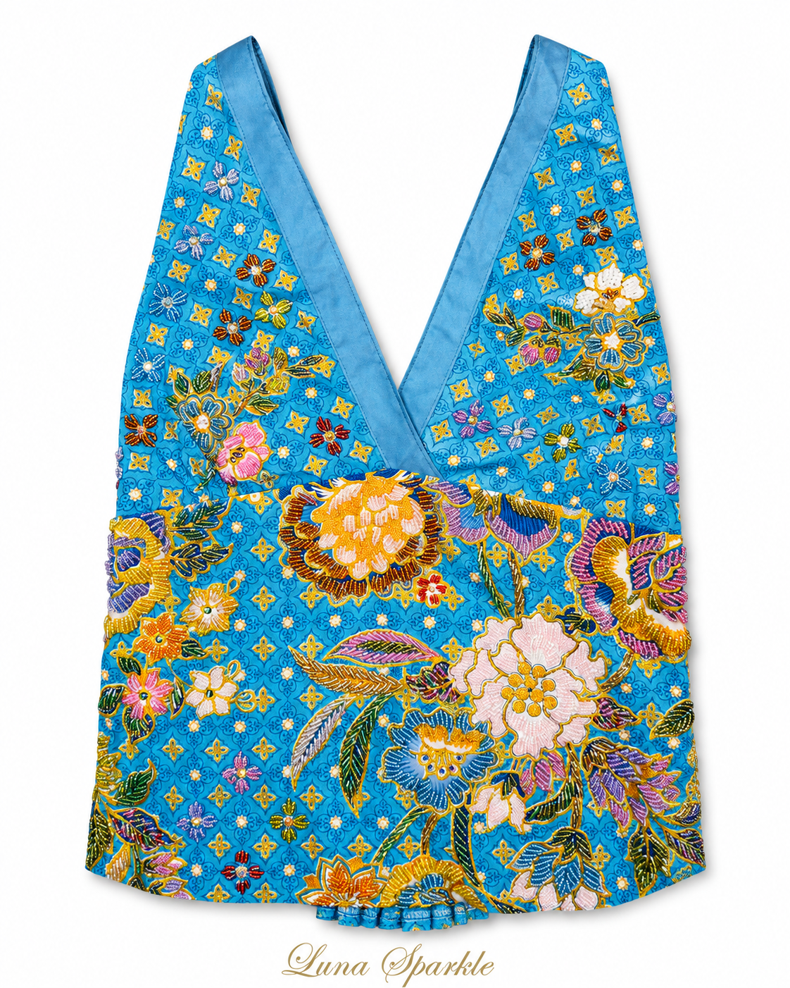 Luna Sparkle Crystal Floral Camisole Top