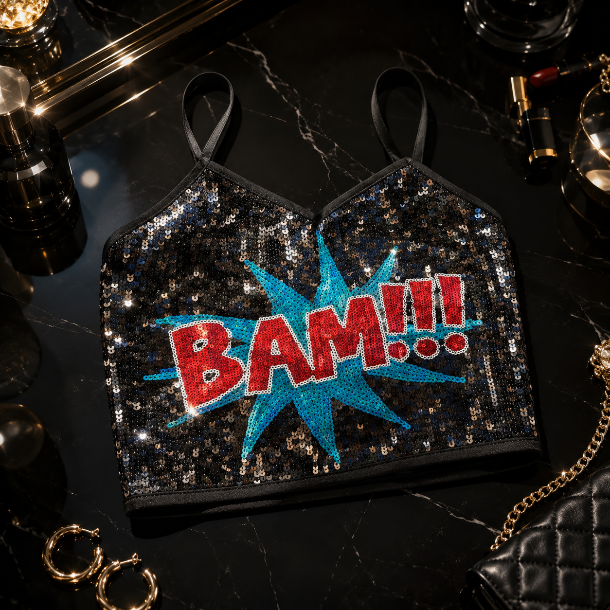 BAM Sequin Graphic Camisole Top