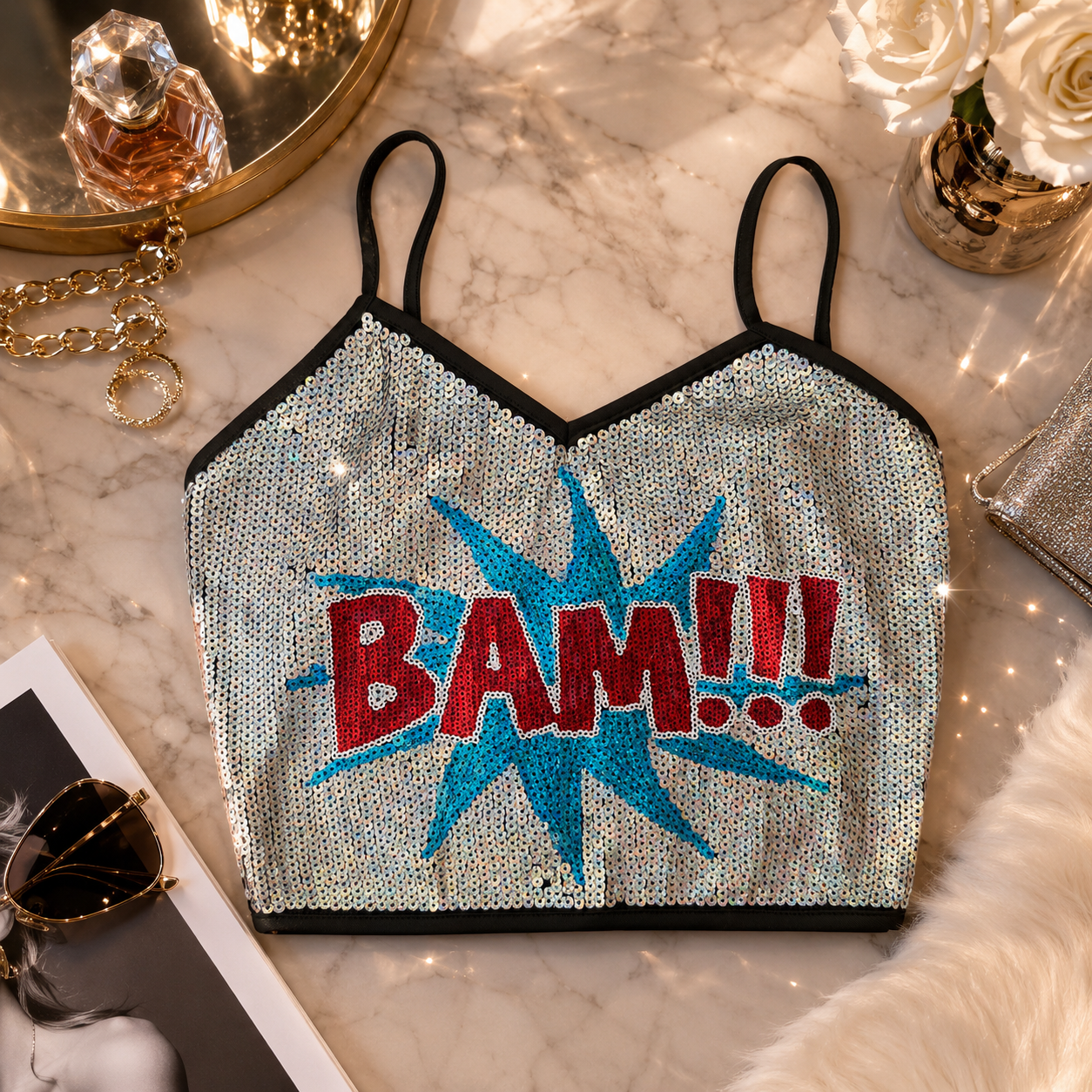 BAM Sequin Graphic Camisole Top