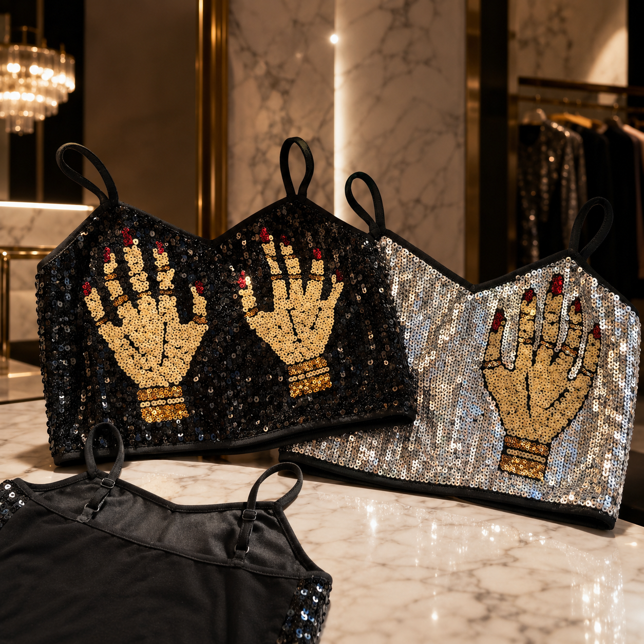 Palmistry Sequin Camisole Top